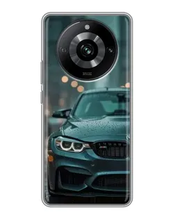 Чехол для Realme 11 Pro с картинкой «BMW в огнях города»