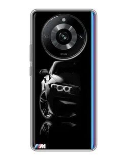 Чехол для Realme 11 Pro с картинкой «Силуэт BMW в темноте»