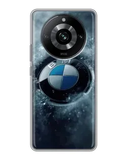 Чехол для Realme 11 Pro с картинкой «Логотип BMW — лед»