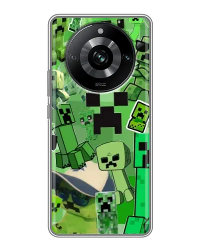 Чехол для Realme 11 Pro с картинкой «Криперы Minecraft»