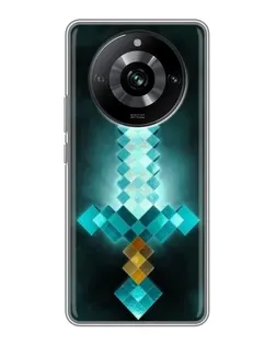 Чехол для Realme 11 Pro с картинкой «Алмазный меч неон»