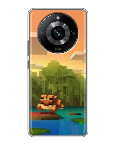 Чехол для Realme 11 Pro с картинкой «Майнкрафт закат солнца»