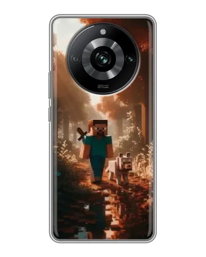 Чехол для Realme 11 Pro с картинкой «Стив в лесу»