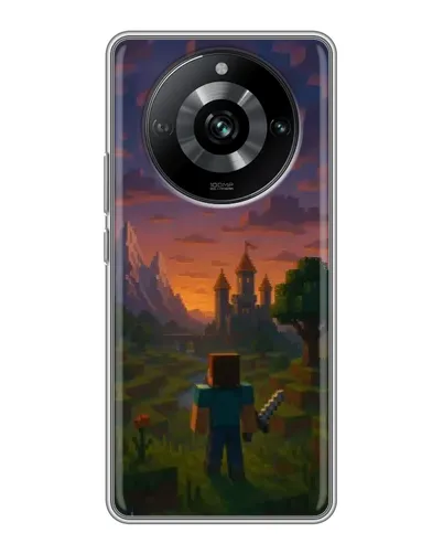 Чехол для Realme 11 Pro с картинкой «Стив у башни»