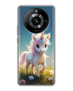 Чехол для Realme 11 Pro с картинкой «Единорог на поляне» Чехол для Realme 11 Pro с картинкой «Единорог на поляне»