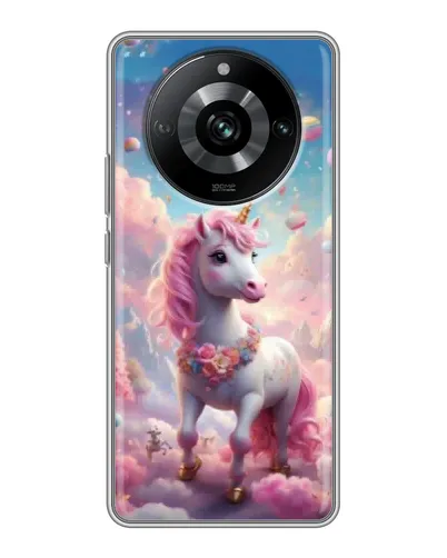 Чехол для Realme 11 Pro с картинкой «Единорог среди облаков»