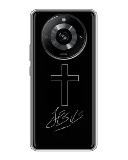 Чехол для Realme 11 Pro с картинкой «Графический крест Jesus»