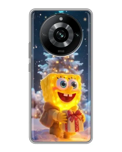 Чехол для Realme 11 Pro с картинкой «Рождественский Спанч Боб»