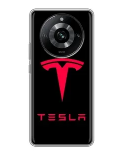 Чехол для Realme 11 Pro с картинкой «Tesla Red Logo»