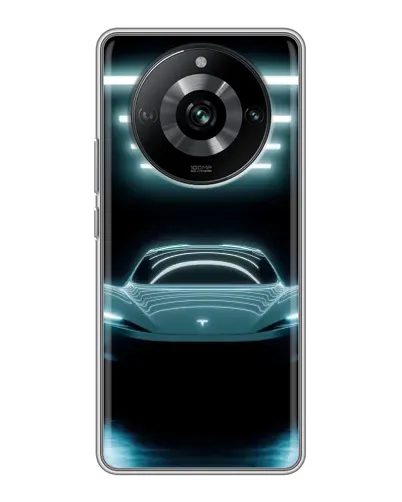 Чехол для Realme 11 Pro с картинкой «Tesla в неоне»
