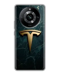 Чехол для Realme 11 Pro с картинкой «Мраморная Tesla Gold»