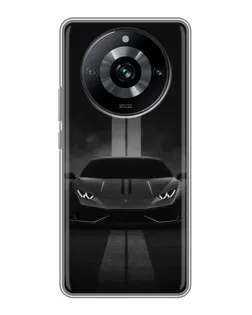 Чехол для Realme 11 Pro с картинкой «Lamborghini симметрия дорог»