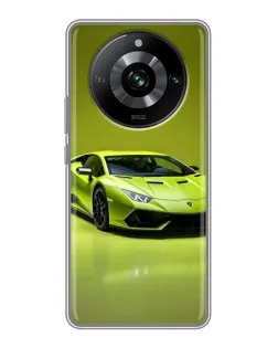 Чехол для Realme 11 Pro с картинкой «Салатовый Lamborghini Huracan»