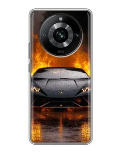 Чехол для Realme 11 Pro с картинкой «Lamborghini в огне»