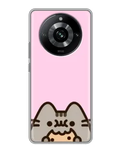 Чехол для Realme 11 Pro с картинкой «Pusheen и печенье»