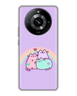 Чехол для Realme 11 Pro с картинкой «Радужные Пушины»
