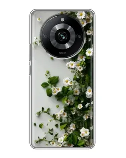 Чехол для Realme 11 Pro с картинкой «Ветка мелких белых цветов»