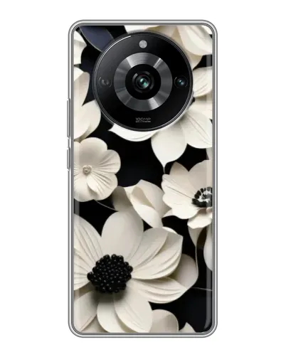 Чехол для Realme 11 Pro с картинкой «Объемные белые цветы»