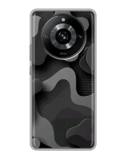 Чехол для Realme 11 Pro с картинкой «Темный абстрактный камуфляж»