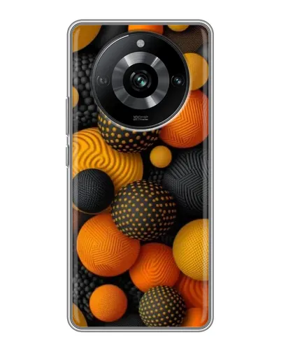 Чехол для Realme 11 Pro с картинкой «Объемные оранжевые сферы»