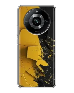Чехол для Realme 11 Pro с картинкой «Золотые осколки геометрии»