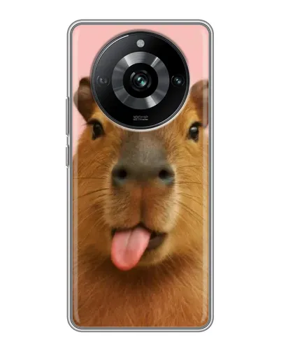 Чехол для Realme 11 Pro с картинкой «Капибара с языком»