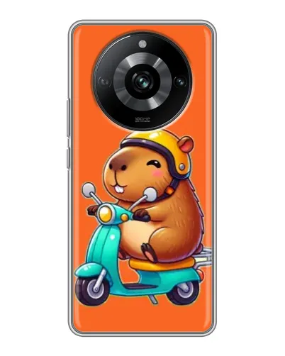 Чехол для Realme 11 Pro с картинкой «Капибара на скутере»