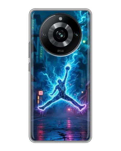 Чехол для Realme 11 с картинкой «Jordan Gold Jumpman»
