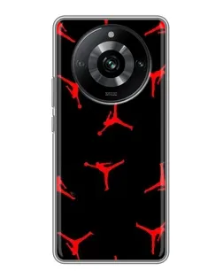 Чохол для Realme 11 з картинкою «Jordan Red Pattern»