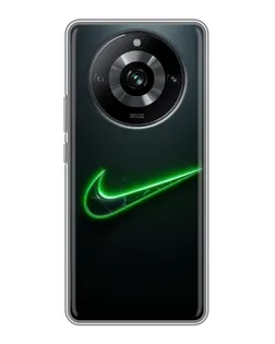 Чехол для Realme 11 с картинкой «Неоновый контур Nike» Чехол для Realme 11 с картинкой «Неоновый контур Nike»