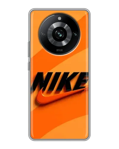 Чехол для Realme 11 с картинкой «Оранжевый драйв Nike»