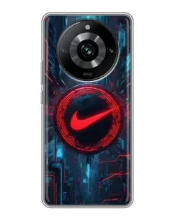 Чехол для Realme 11 с картинкой «Техногенный стиль Nike»