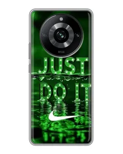 Чехол для Realme 11 с картинкой «Зеленый неоновый Nike»