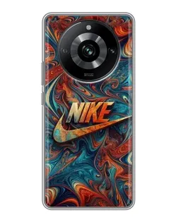 Чехол для Realme 11 с картинкой «Nike в абстракции»