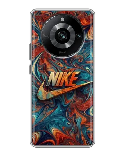 Чехол для Realme 11 с картинкой «Nike в абстракции»