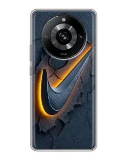 Чехол для Realme 11 с картинкой «Объемный логотип Найк»