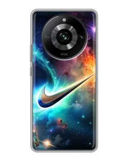 Чехол для Realme 11 с картинкой «Космический Nike Swoosh»