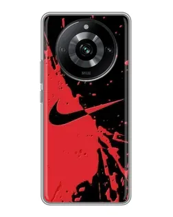 Чохол для Realme 11 з картинкою «Червоні бризки Nike»