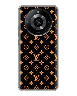 Чехол для Realme 11 с картинкой «Золотая монограмма LV»