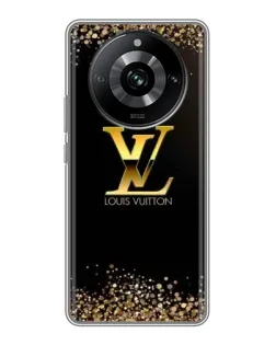 Чехол для Realme 11 с картинкой «LV — золотые искры»
