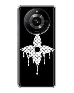 Чехол для Realme 11 с картинкой «Цветочная монограмма»