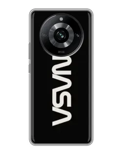 Чехол для Realme 11 с картинкой «NASA — вертикальный логотип»