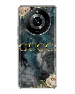 Чехол для Realme 11 с картинкой «Абстрактные цветы Gucci»