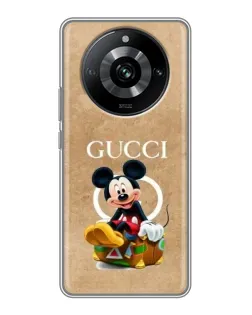 Чехол для Realme 11 с картинкой «Микки Маус Gucci — крафт»