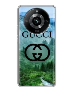Чехол для Realme 11 с картинкой «Gucci — горный пейзаж»