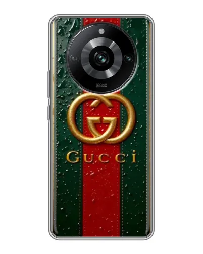 Чохол для Realme 11 з картинкою «Gucci — фірмова смуга та золото» Чохол для Realme 11 з картинкою «Gucci — фірмова смуга та золото»