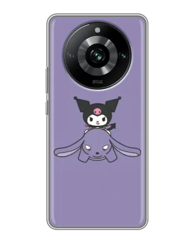 Чехол для Realme 11 с картинкой «Kuromi на лиловом фоне»