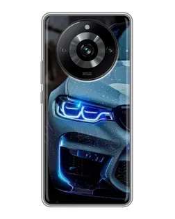 Чохол для Realme 11 з картинкою «Погляд BMW з синіми фарами»