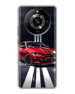 Чохол для Realme 11 з картинкою «Червона BMW на дорозі»