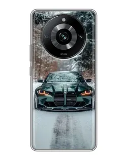 Чохол для Realme 11 з картинкою «BMW у зимовому лісі»